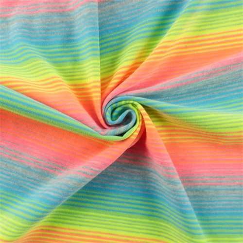 Sweater Fabric Loose Knit Jersey Fabric Colorful Geometry Rainbow Color by the Yard